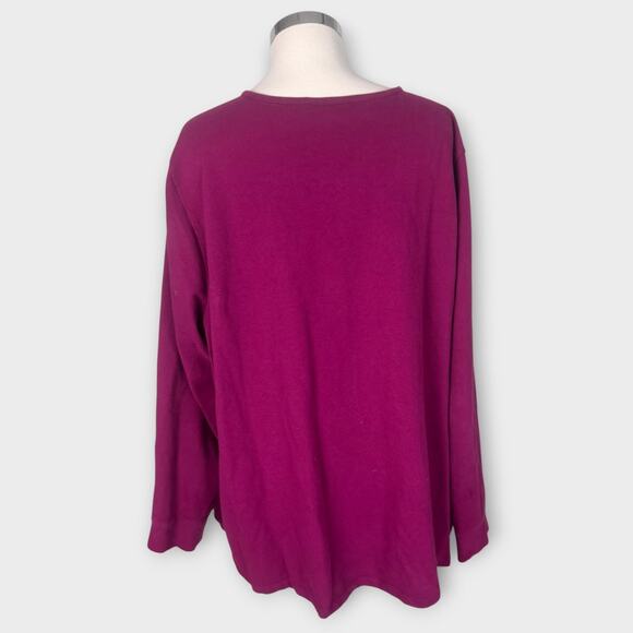 d & co. Active Zipper Front 3X with Pockets Cardigan Sweatshirt Purple - Picture 7 of 8